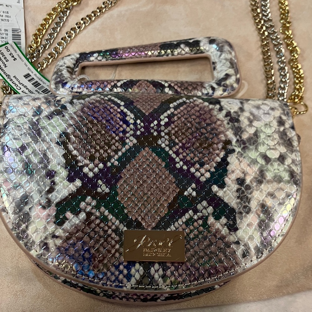 Chic Python Print Women's Bag with Gold Chain - image 5